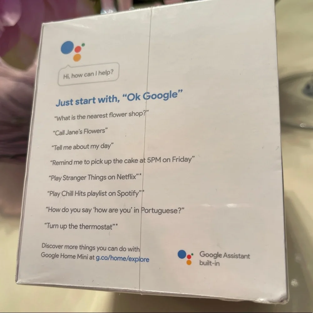 Google Home Mini (1st Generation) Smart Speaker w/Google Assistant. Sealed-new.